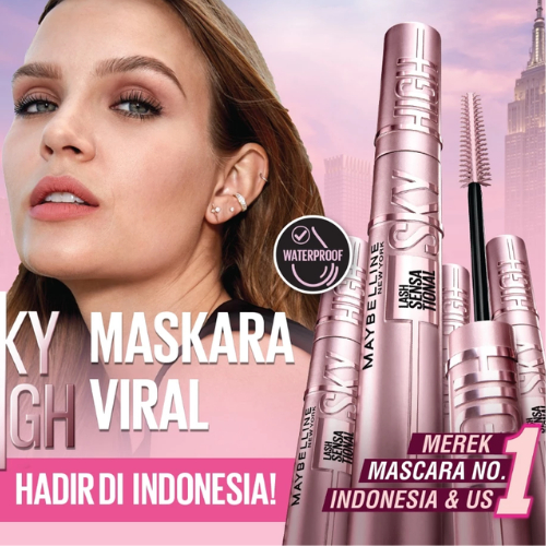 New Mascara Maybelline Sky High Black Waterproof Maskara 100%ORI