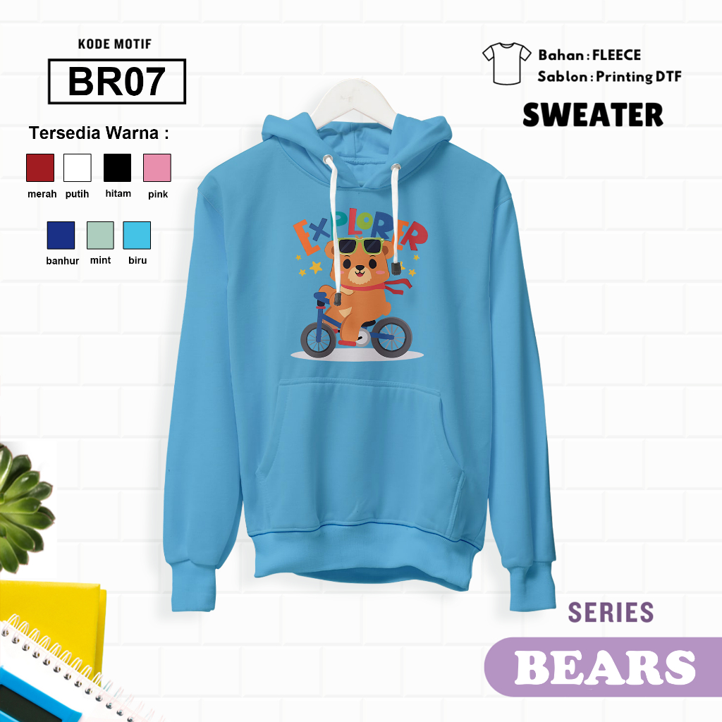 SWEATER ANAK MOTIF BEAR SERIES JAKET ANAK LUCU