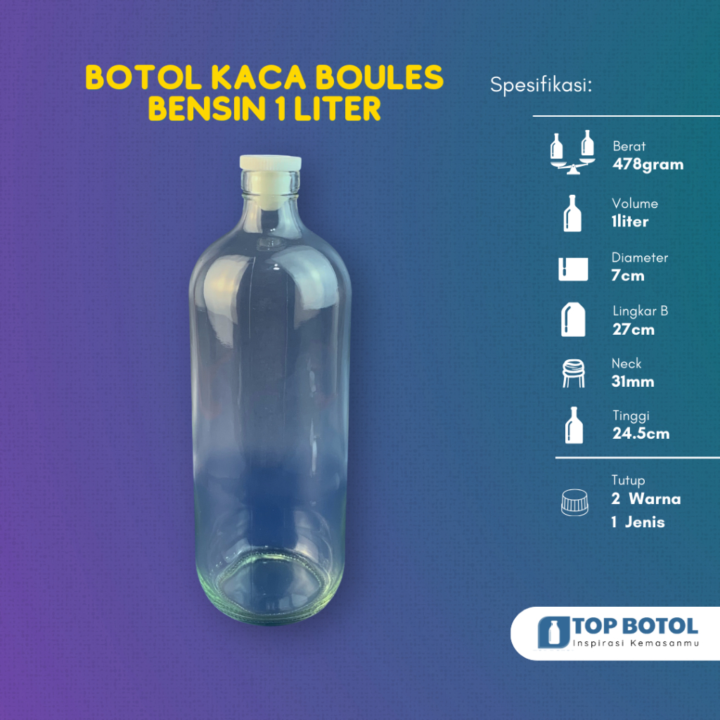 (PAKET ISI 14PCS) BOTOL KACA 1L FREE TUTUP BOTOL KACA JAMU 1L BOTOL KACA BENSIN BOTOL KACA BOTOL BEN