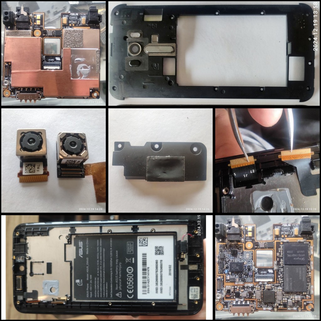 SparePart Copotan / Bahan Asus Zenfone Selfie ZD551KL Z00UD Original - Mesin / mainboard / LCD + fra