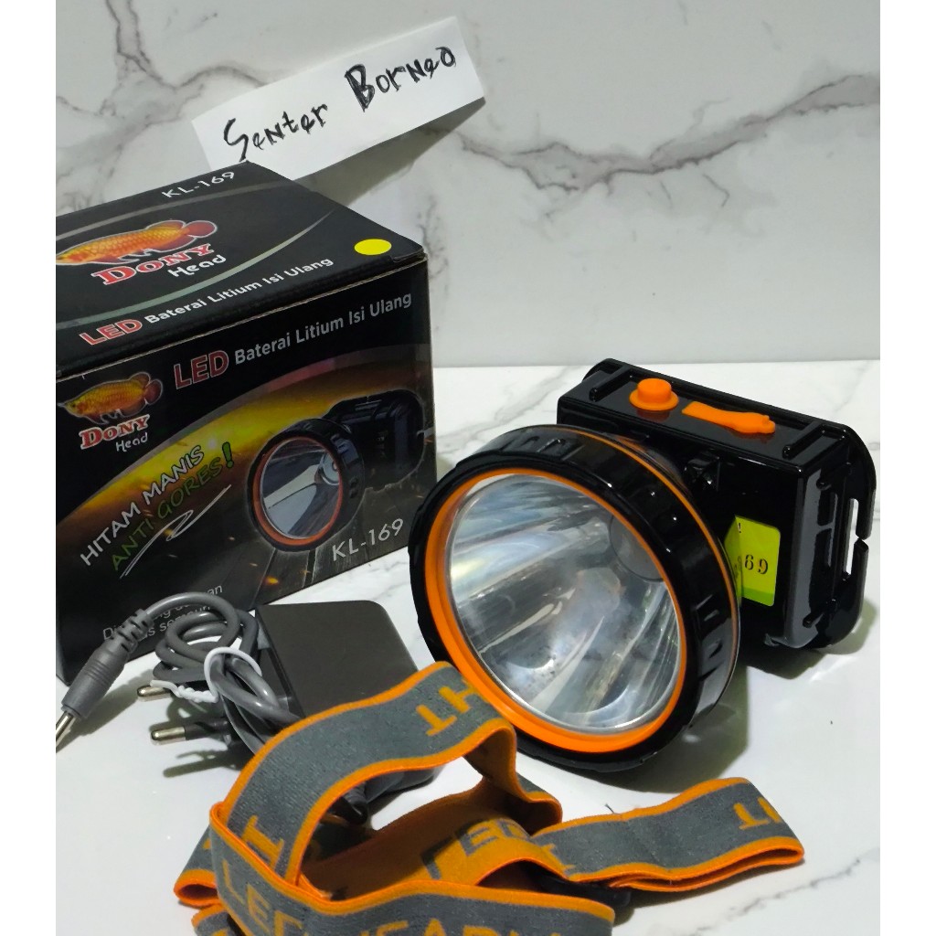 Senter kepala Dony KL-169 HITAM MANIS ANTI GORES