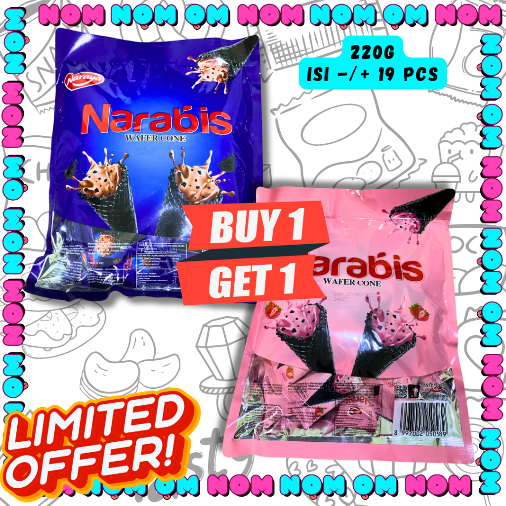 

(PROMO B1G1) Naraya Narabis Wafer Cone Isi -/+ 19 Pcs [220gr]