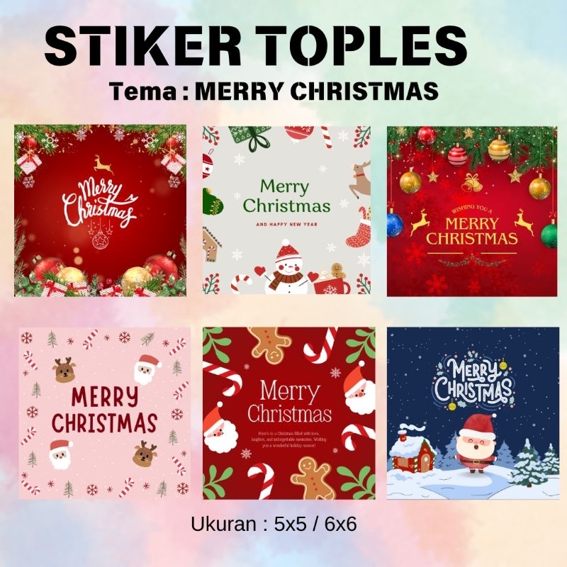 

stiker merry christmas , stiker untuk toples kue tema merry christmas