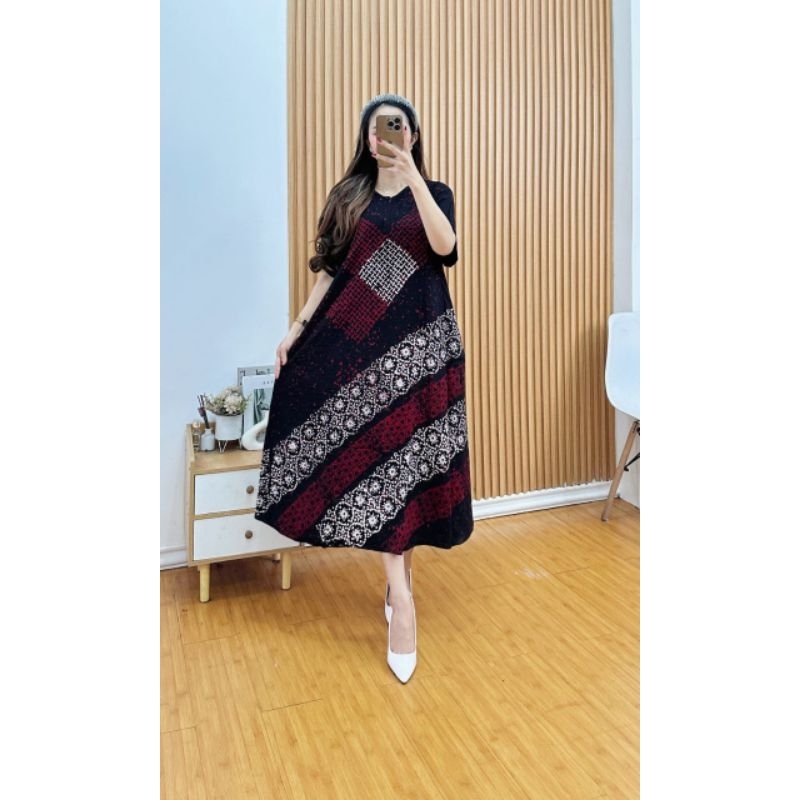 daster batik cap malaman hitam merah