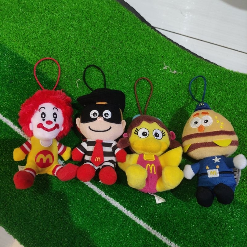 JUAL RONALD MCDONALD HAPOY MEAL MCDONALDS ©2013 SET 4 BONEKA GANTUNGAN KUNCI GANTUNGAN KACA KONDISI 