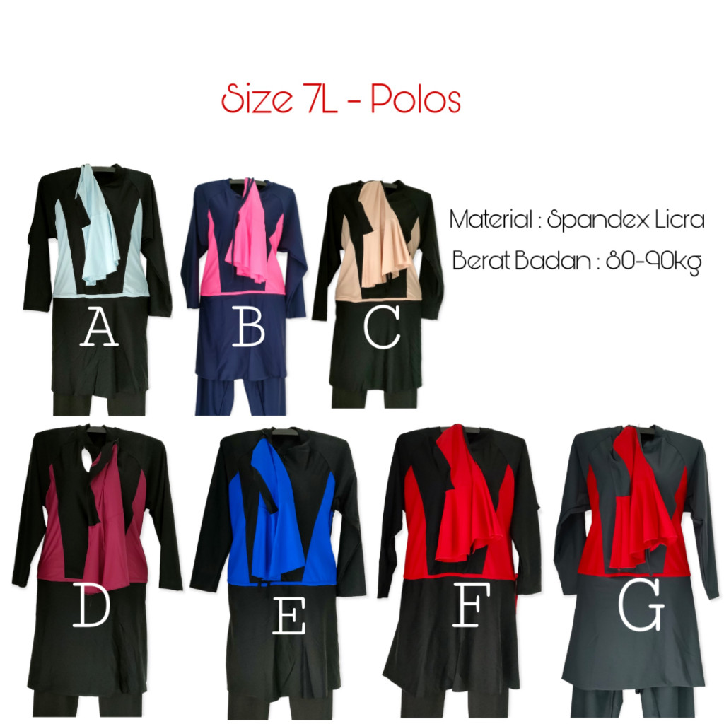 Baju Renang MuslimJumbo Size 7L BB 80-90kg