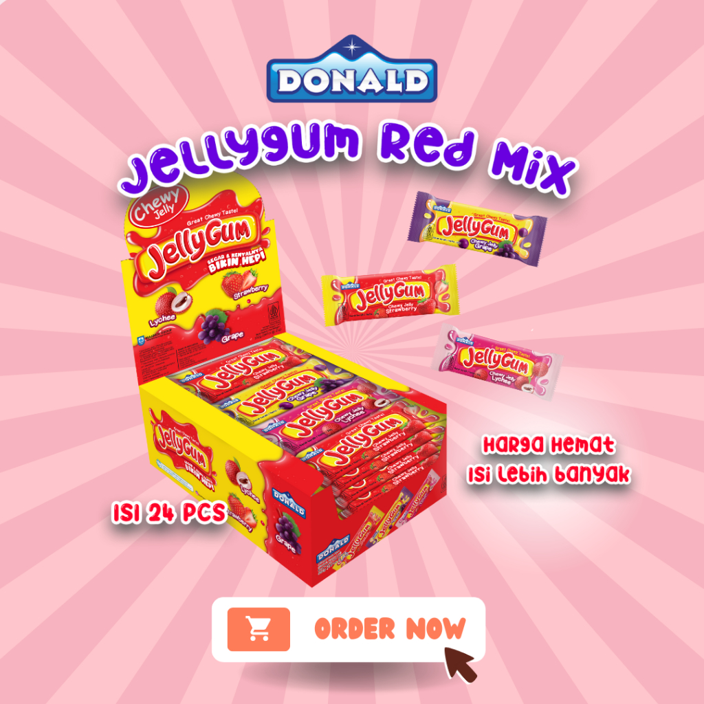 

Donald Jellygum Red Mix - Box ( Isi 24 Pcs )