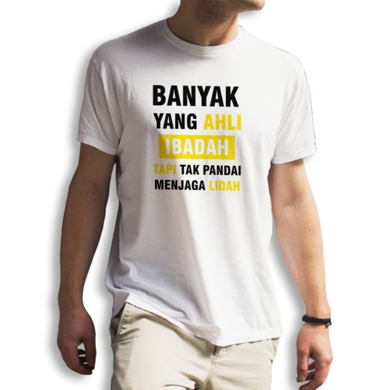 PROMO KAOS BANYAK YANG AHLI IBADAH KATA BIJAK ISLAM VIRAL KAOS MURAH KAOS KEREN