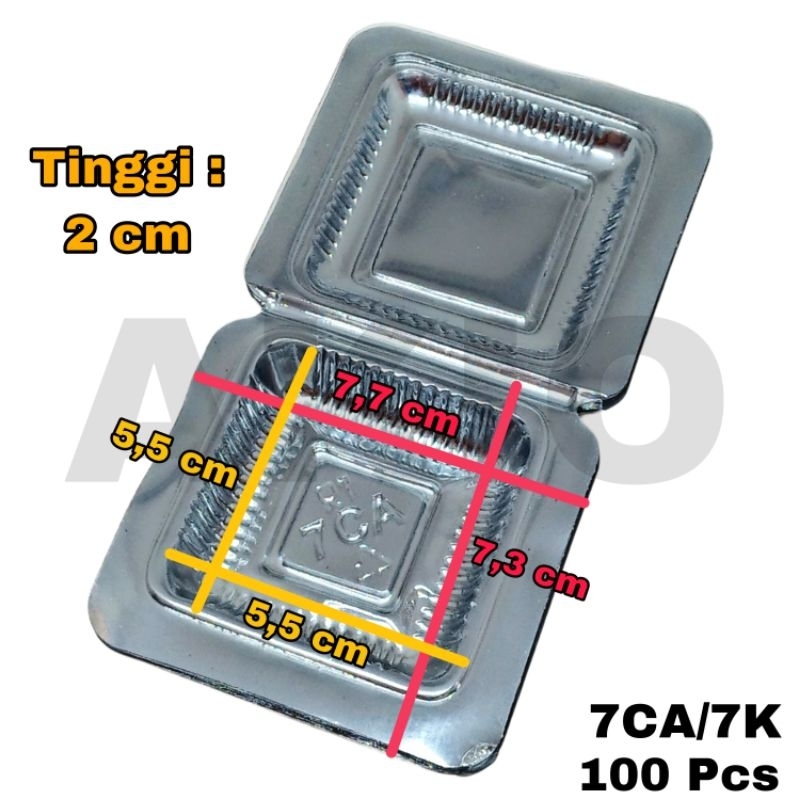 Mika Plastik Kotak Bening Kecil 7CA 7K Isi 100 Pcs GLX Box Wadah Makanan Kue Moci Roti Jajanan Snack