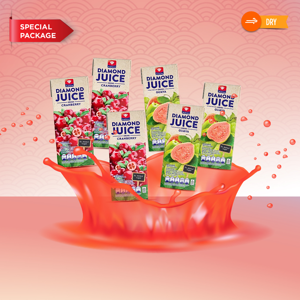 

PROMO DIAMOND 3 PCS JUICE UHT GUAVA & 3 PCS CRANBERRY 200ML