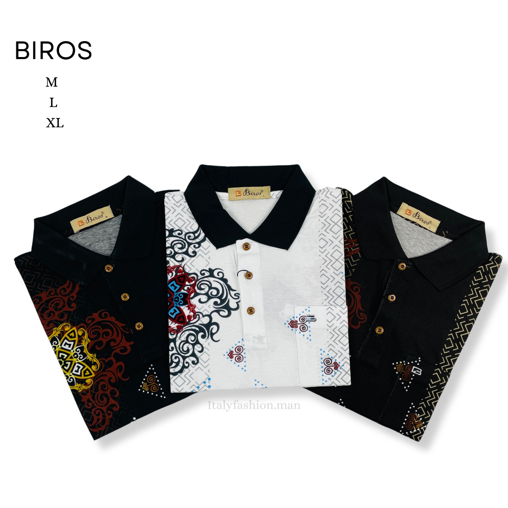 BIROS Kaos Polo Pendek Stretch Pria Original 372