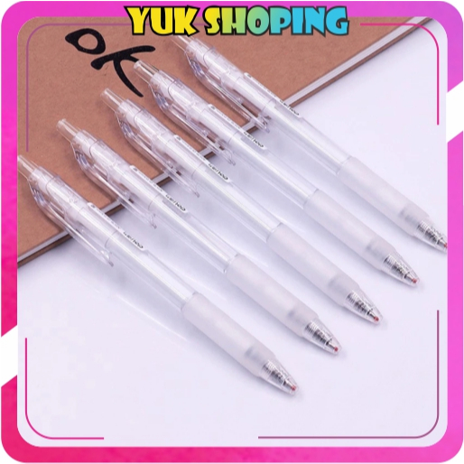 

✧YUKSHOPING✧ Gel Pen Pulpen Gel Retractable Tinta Hitam 0.5mm S141