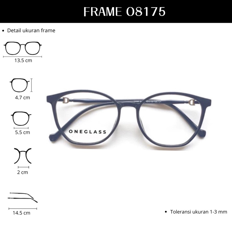 𝗢𝗻𝗲𝗴𝗹𝗮𝘀𝘀 - Frame Kacamata O8175 Unisex