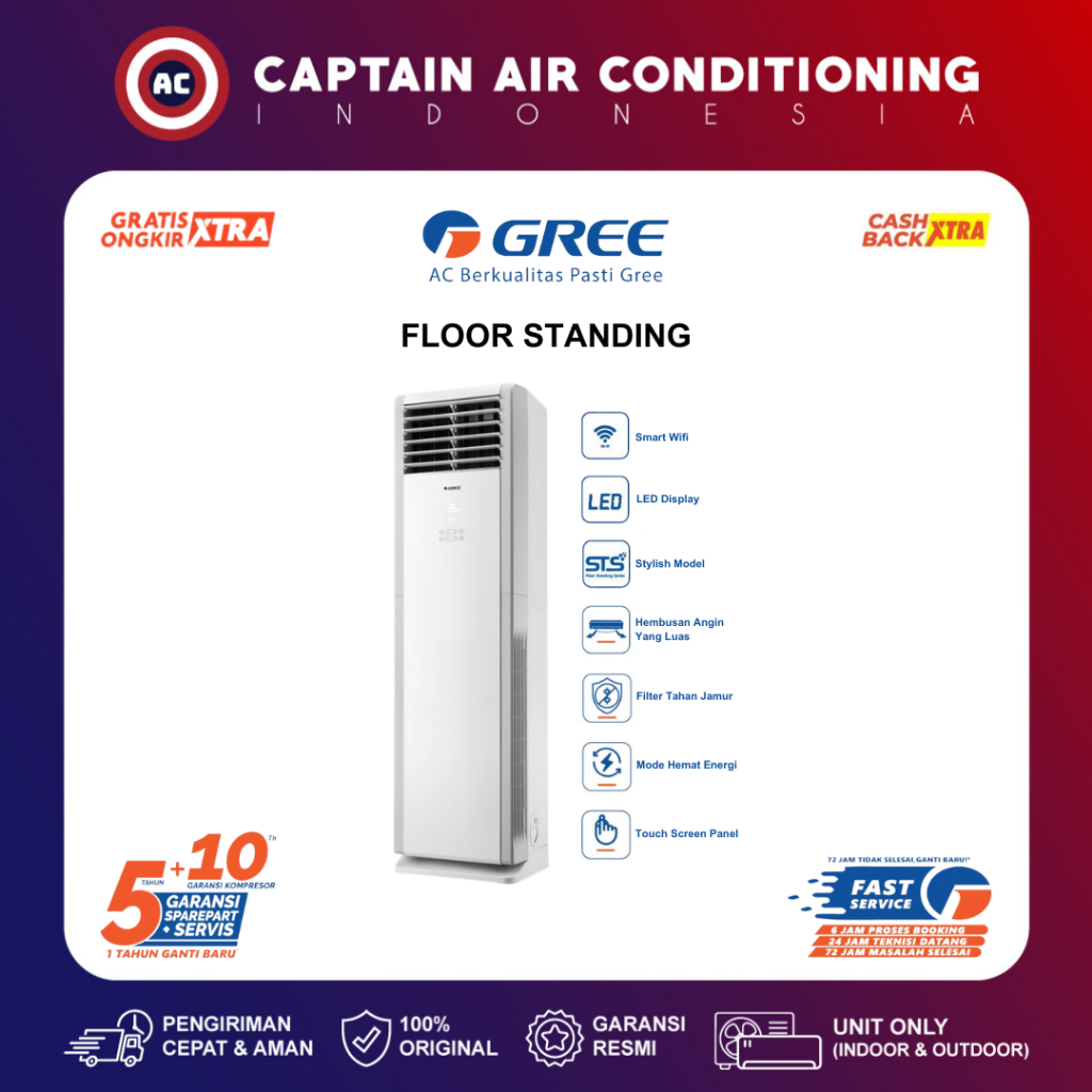 GREE AC Floor Standing GVC-18STS (1 Phase) 2 PK