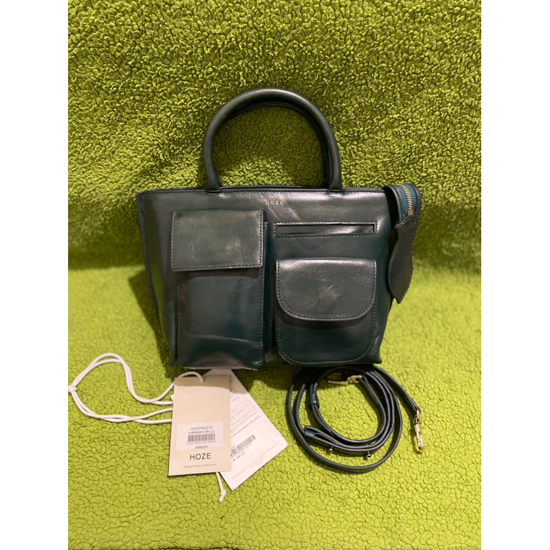 (thrift) tas top handle sling hoze - hijauemerald