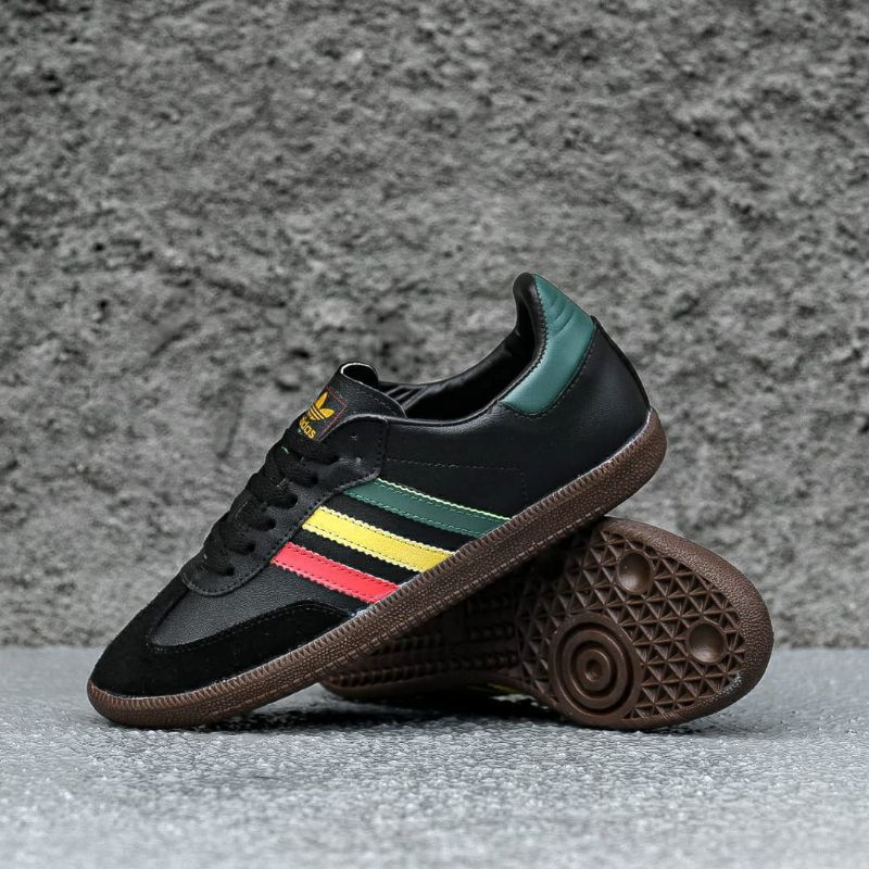 SEPATU ADIDAS SAMBA OG RASTA BLACK RED YELLOW GREEN