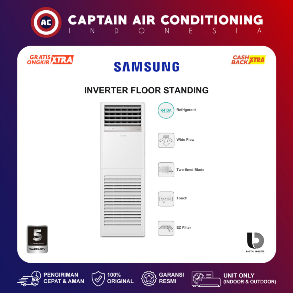 SAMSUNG AC Floor Standing Inverter AC030BNPD 3 PK (1 Phase)