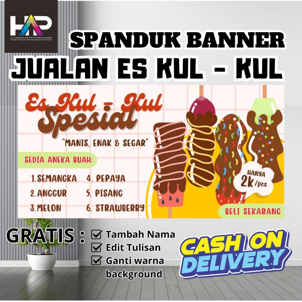SPANDUK BANNER JUALAN ES KUL - KUL