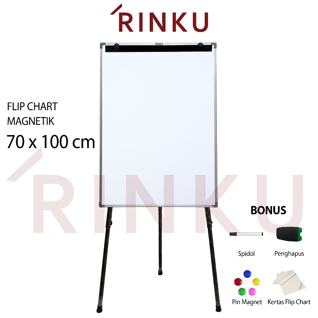 

Flip Chart Papan Tulis Magnetik Rinku 70x100 cm
