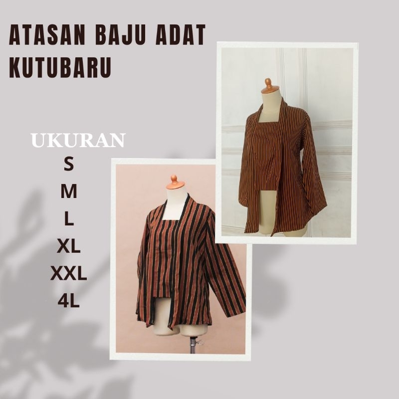 Surjan Baju Lurik Atasan Pria Dan Kutubaru Wanita - Baju Surjan Lurik Jumbo XXXXL / 4L  Baju Adat Ja
