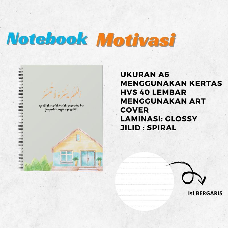 

(READY)NOTEBOOK MOTIVASI ISLAM A6(10,5 X14,8CM) FREE STIKER