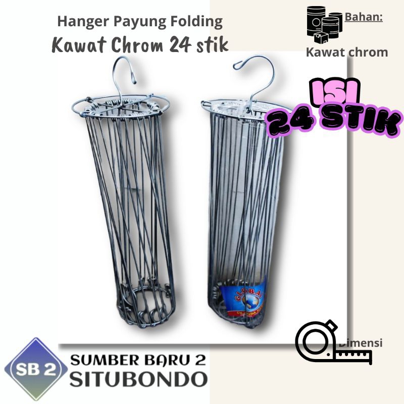 Hanger Payung/ Folding Kawat Anti Karat