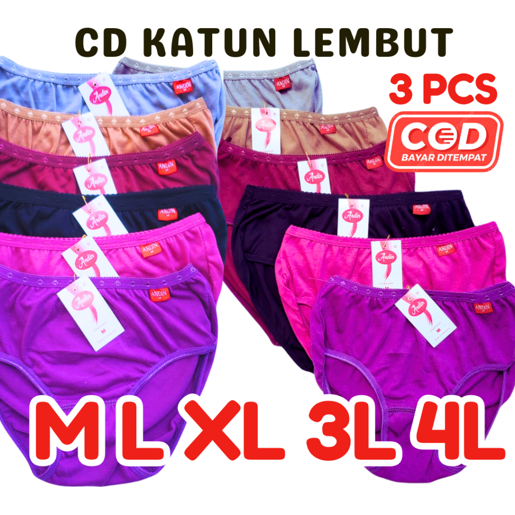 Isi 3 Pcs CD/celana dalam wanita /celana dalam perempuan Andin /celana dalam wanita
