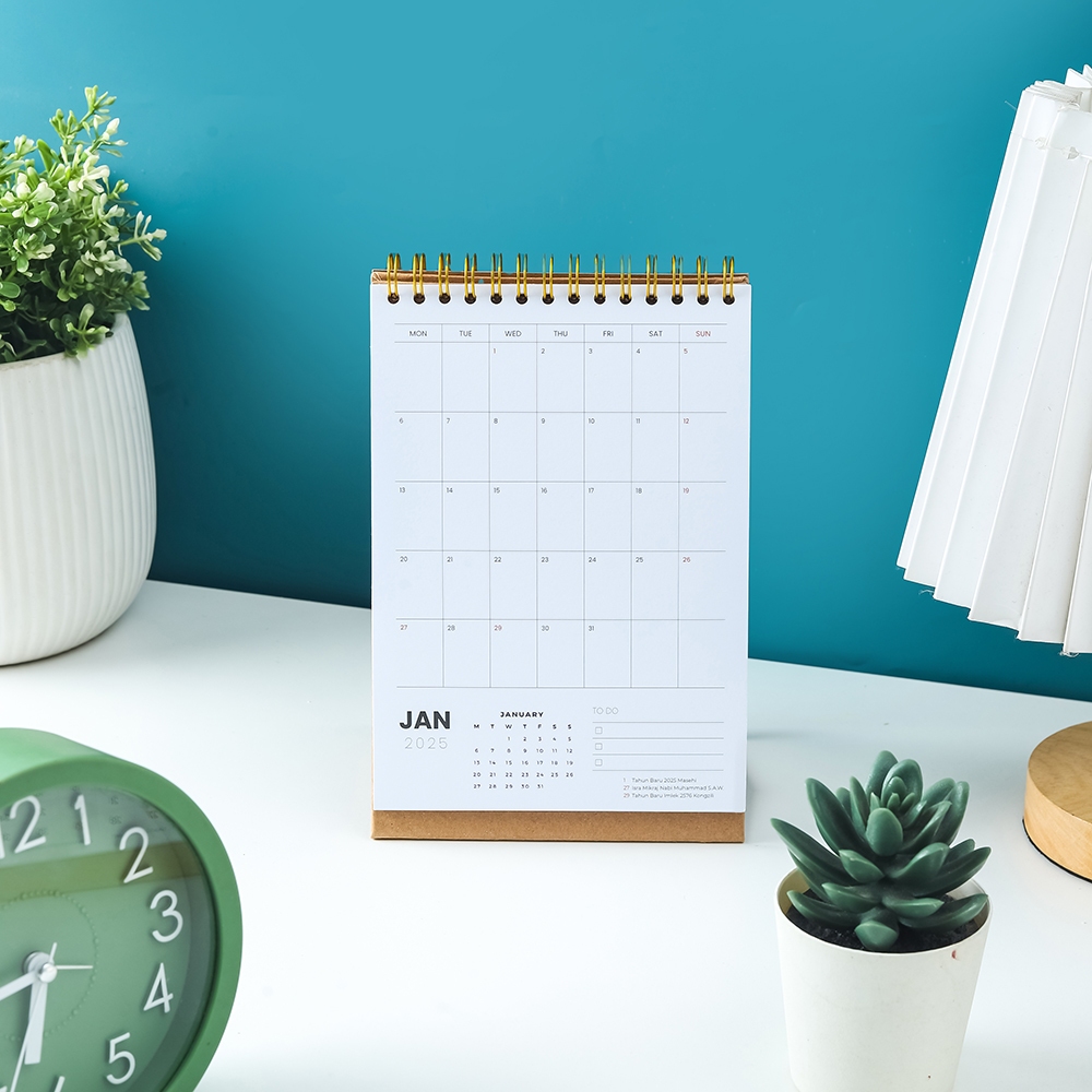 

bukuqu Calendar 2025 Uk B6 Portrait #Kraft - Kalender Meja - Desk Kalendar Board - Monthly Calender