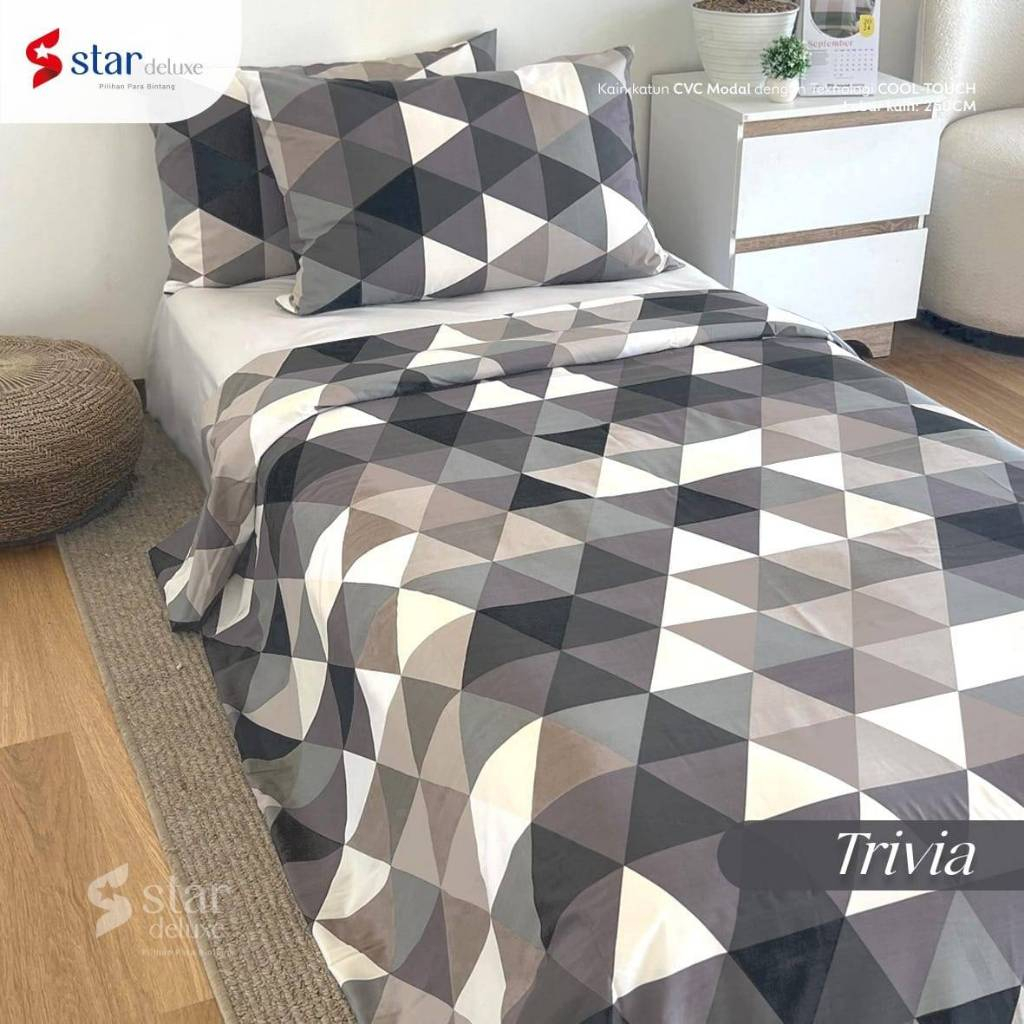 Sprei Katun Motif STAR TRIVIA | Sprei Homemade dari Katun CVC Premium | Sprei Custom