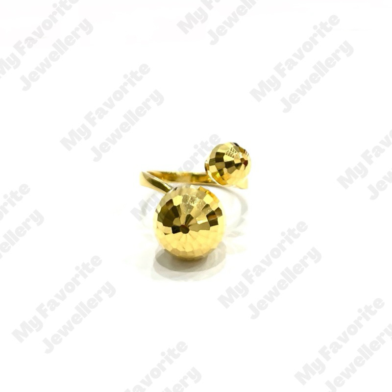 Cincin Tinju Bola Disco Uk16 Uk17 Emas Asli Kadar 875