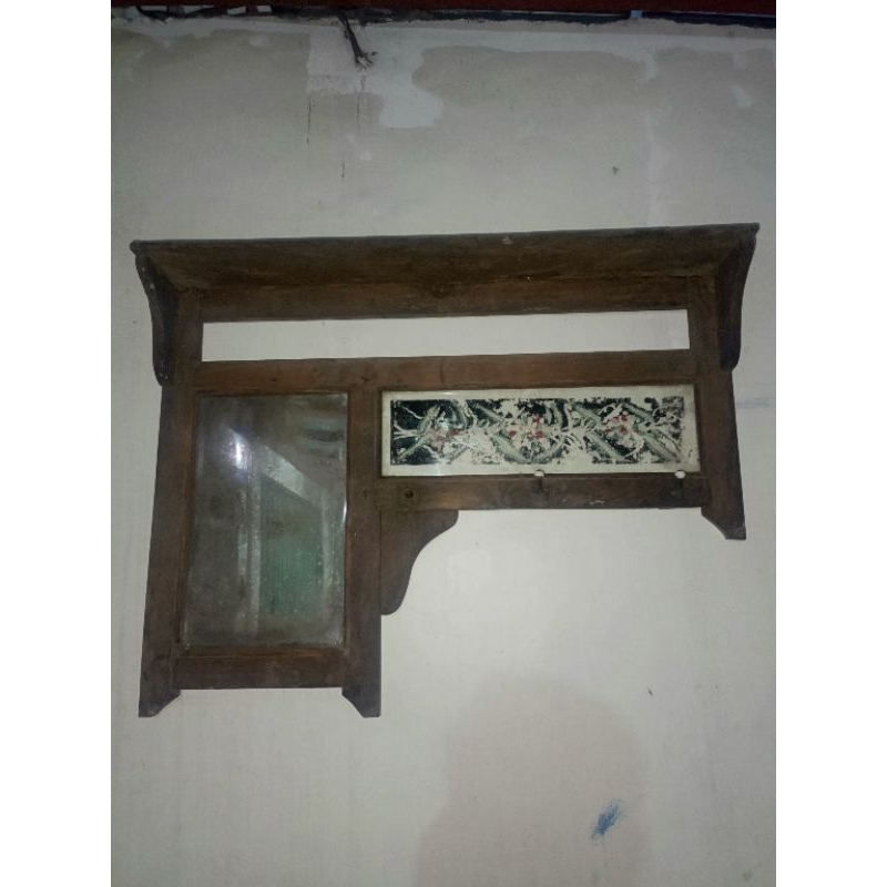 cermin kapstok kayu antik jadul vintage