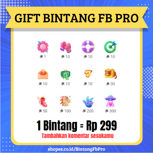GIFT BINTANG FB PRO. Jasa Kirim Bintang Facebook Profesional/Fanspage INDONESIA