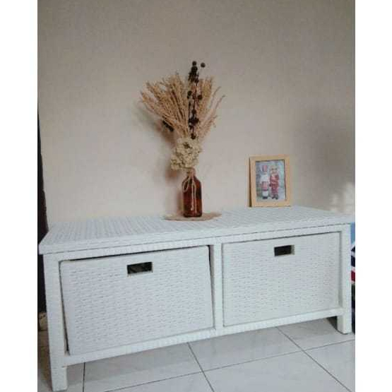 Lemari Rotan Sintetis 2 Laci Minimalis