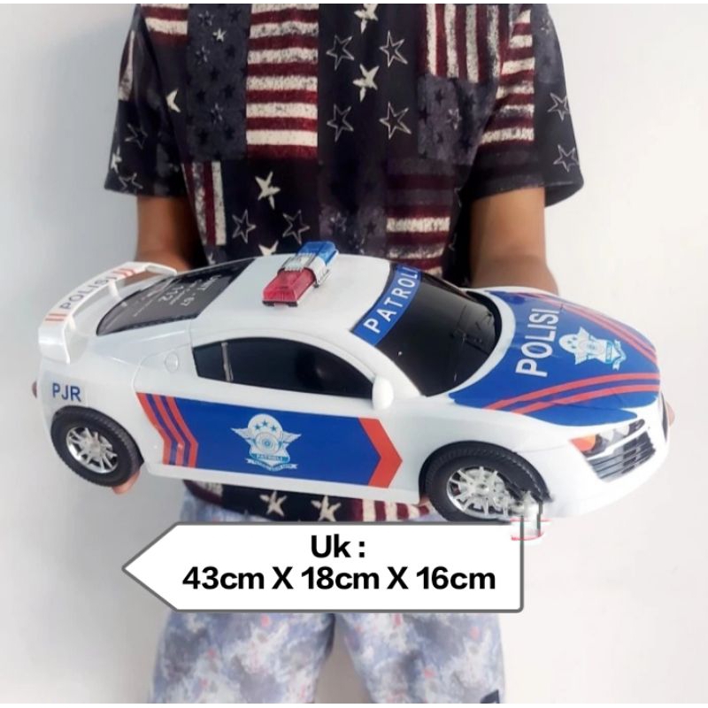 Mainan Mobil Polisi Patroli Mobil Sedan Plastik Roda Friction