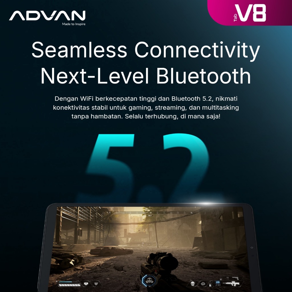 ADVAN Tab V8 Gaming Mediatek Helio G99 (8+8GB/128GB) IPS WUXGA FHD+ 1920*1200 Android 14-4