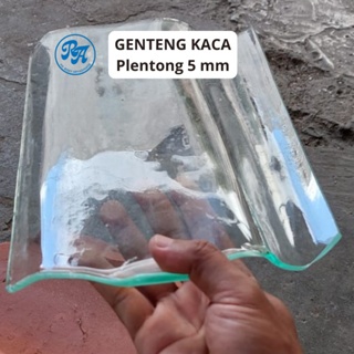 Genteng Kaca Plentong Tebal Ukuran 5 Mm Bahan Premium Tahan Lama Cetak Transparan
