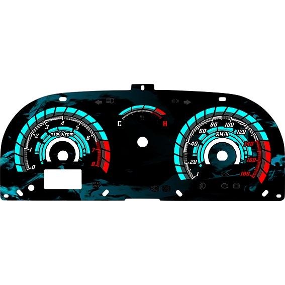 Custom Speedometer Mobil Grand Max Fire Blue