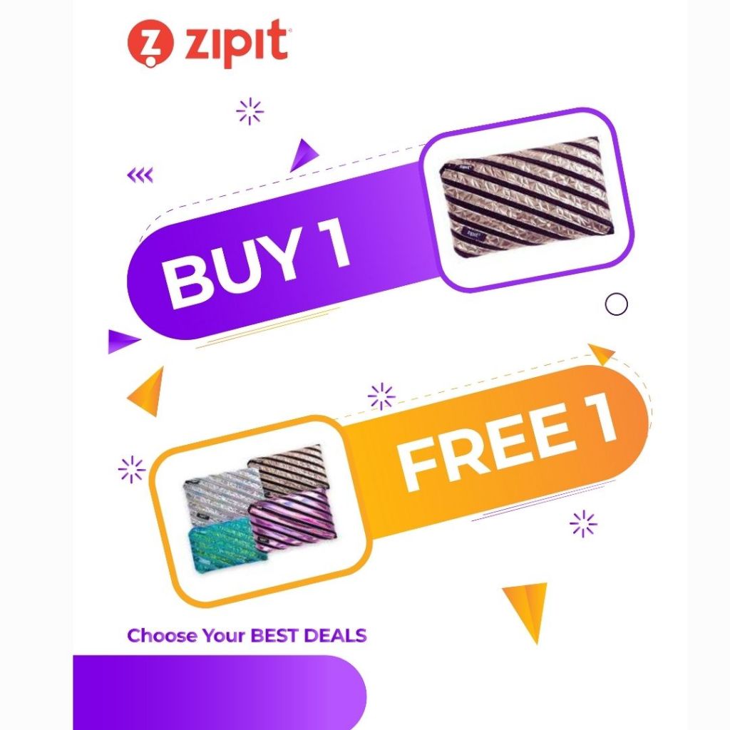 

TWIN PACK (BUY 1 GET 1 FREE) Zipit Metallic Jumbo Pouch - Bronze