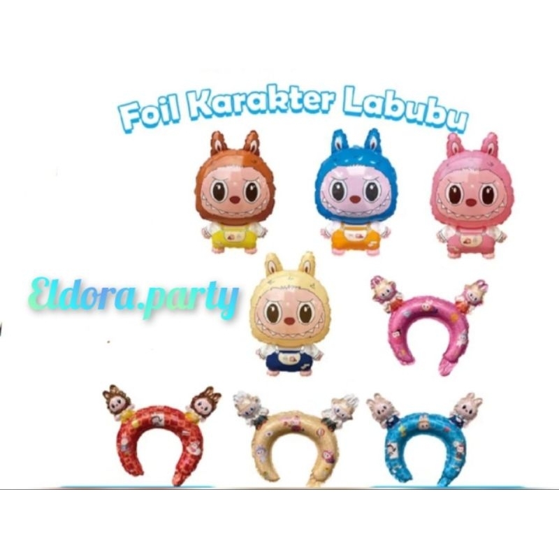 Balon Foil Labubu / Balon Karakter Labubu/Bando Labubu