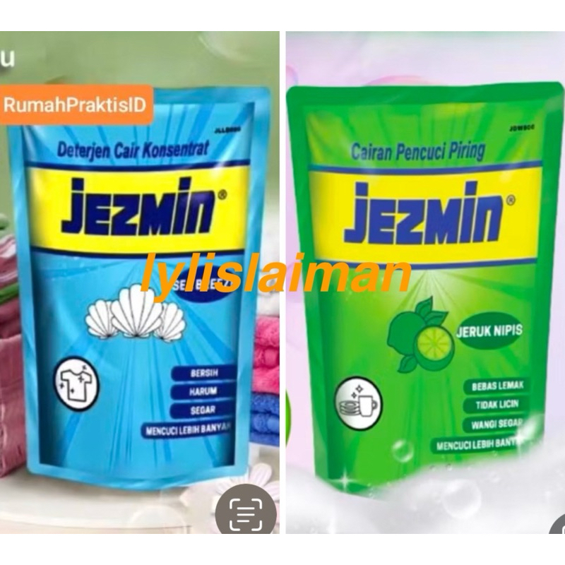 JEZMIN Liquid Dishwash Jeruk Nipis 680ml | Sabun Pencuci Baju Laundry 700 ml