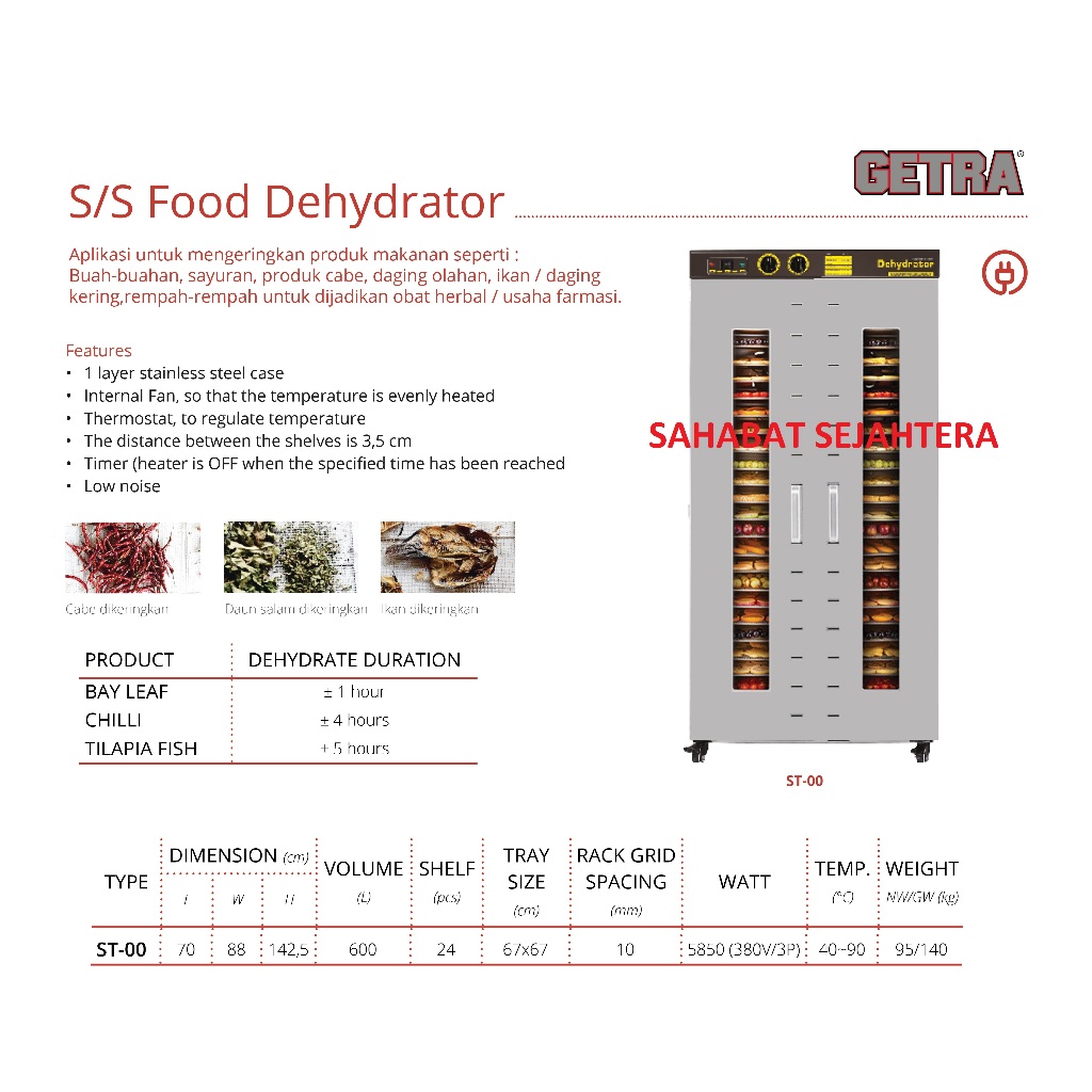 GETRA Food Dehydrator ST-00 Alat Pengering Makanan