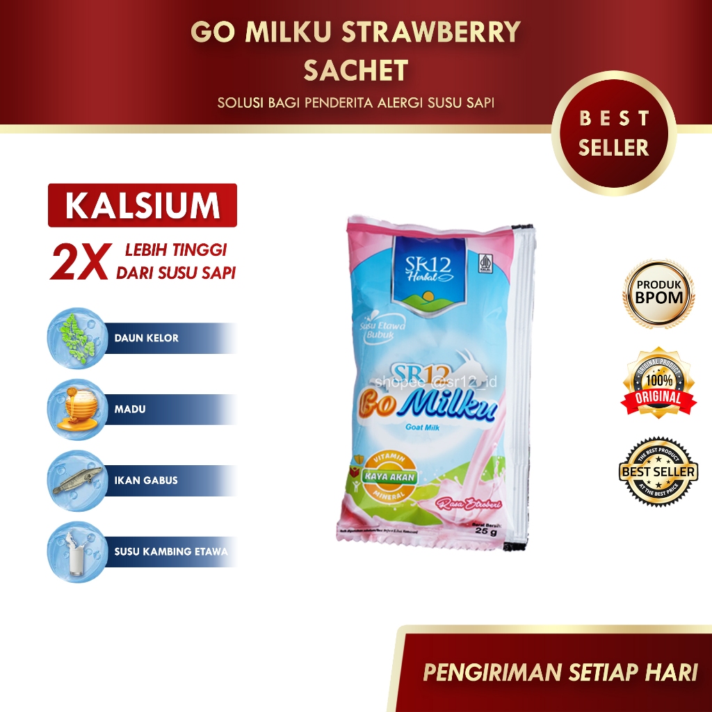 

GO MILKU STRAWBERRY SACHET SR12 / GOMILKU SR12 / SUSU KAMBING ETAWA SR12