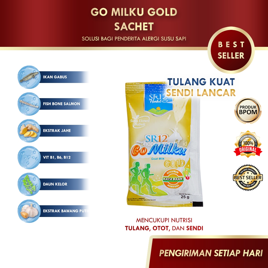 

GO MILKU GOLD SACHET SR12 / GOMILKU SR12 / SUSU KAMBING ETAWA SR12