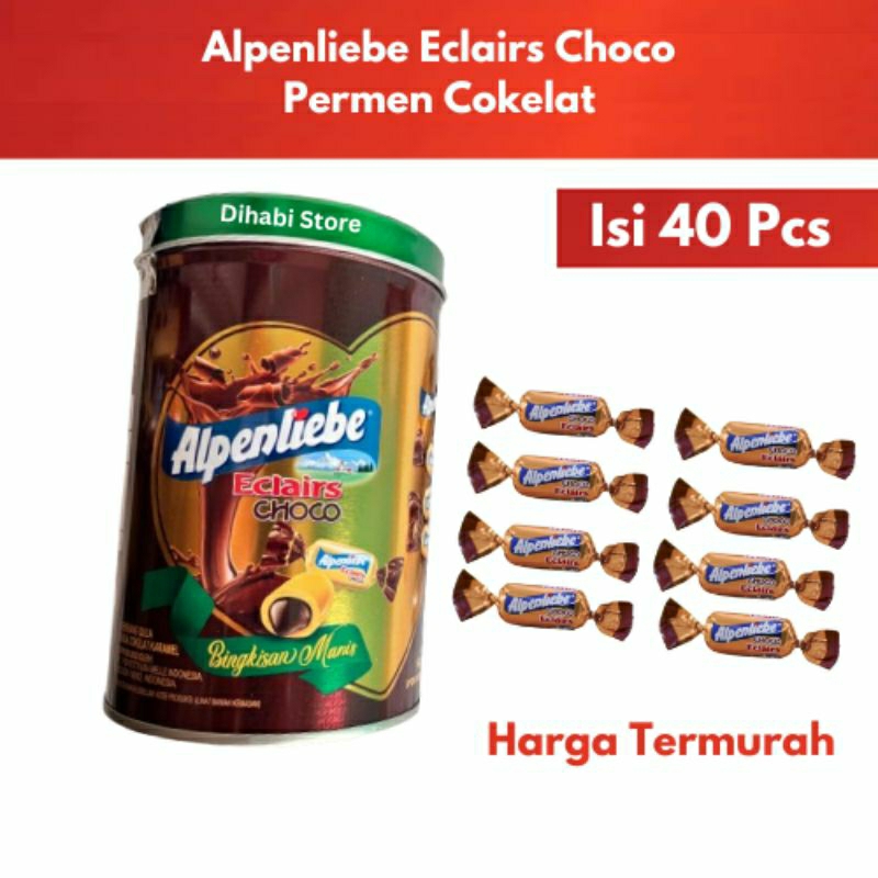 

Alpenliebe Eclairs Choco Permen Cokelat Kaleng 1 Pack Isi 40 Bungkus Coklat