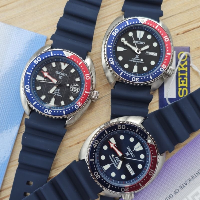 Seiko Prospex Turtle, Jam Tangan Pria Automatic Original Strap Rubber Blue