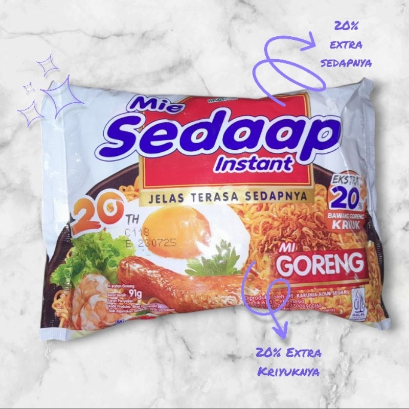 

Mie Sedaap Instant Mi Goreng EKSTRA 20th 5x91 gram