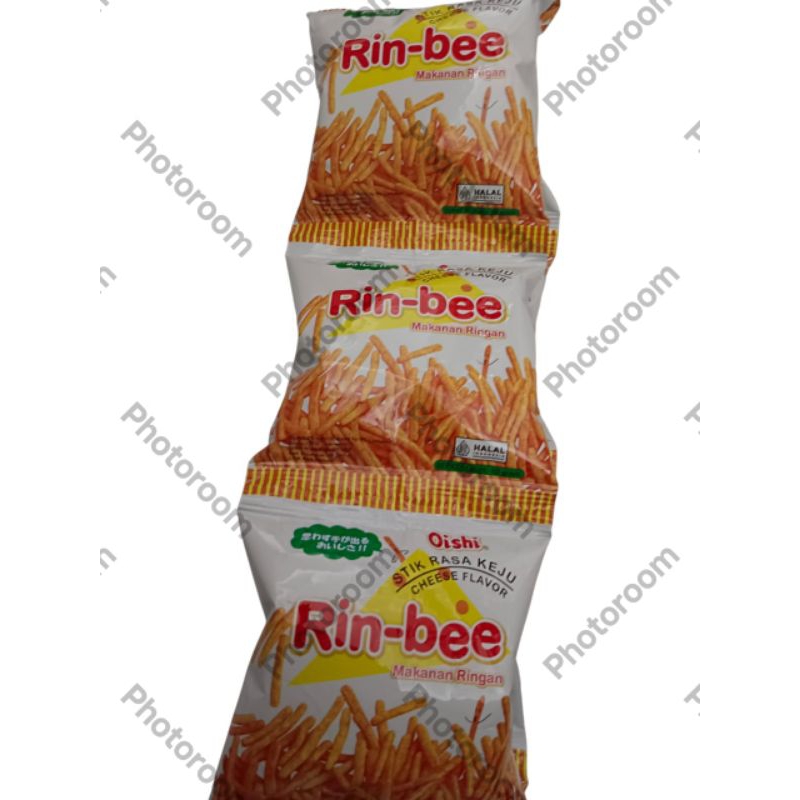 

Oishi rin-bee makanan ringan stik rasa keju 10gr kemasan renteng 1 renteng isi 10 bungkus