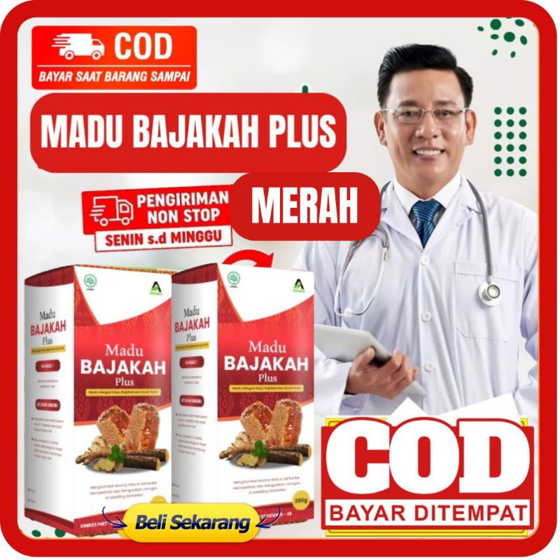 MADU BAJAKAH PLUS MERAH 280 GR - MADU BAJAKAH MERAH MADU BAJAKAH PLUS Madu Asam Urat Kolesterol Ting