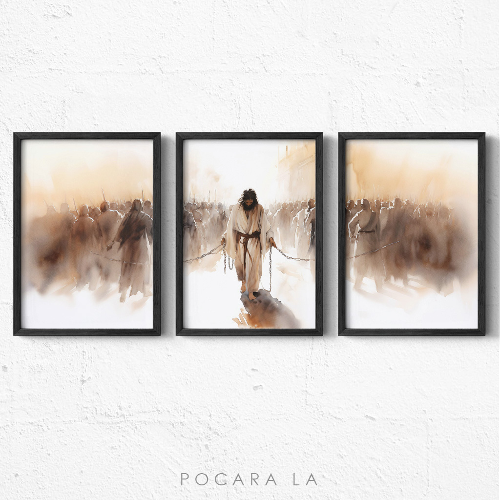 Hiasan Dinding Bingkai Poster Yesus Dekorasi Kristen Lukisan 154