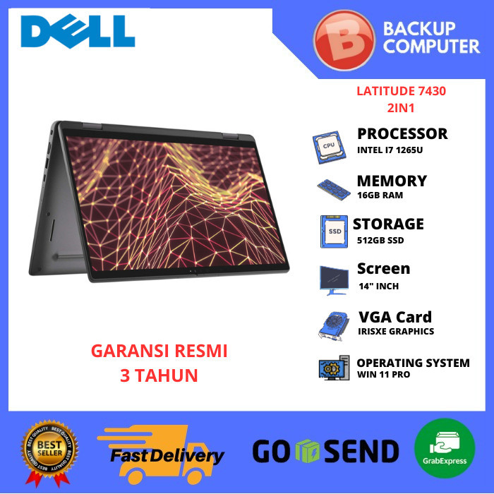 LAPTOP DELL LATITUDE 7430 2IN1 I7 1265G7 16GB 512GB SSD